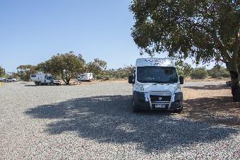 Camper at a rest site